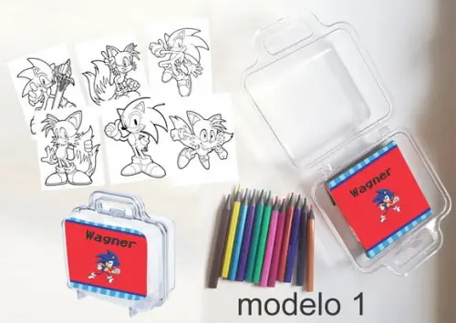 Maletinha Mini Lapis de Cor-sonic