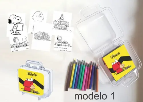 Maletinha Mini Lapis de Cor-snoopy
