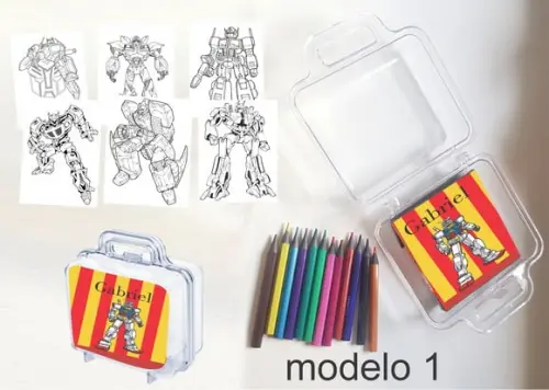 Maletinha Mini Lapis de Cor-transformers
