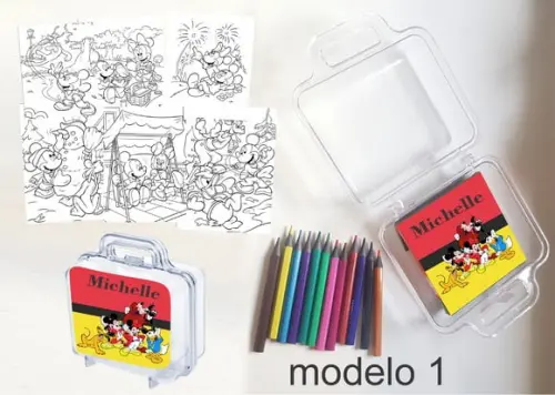 Maletinha Mini Lapis de Cor-turma do Mickey