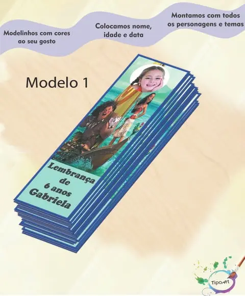 Marcador de Livro-moana e Mauí