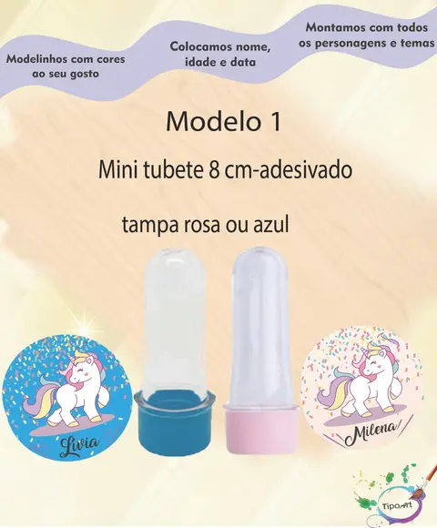 Mini tubete -Unicórnio