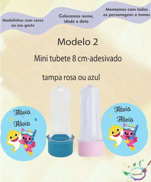 Mini Tubete 8 cm -baby Shark