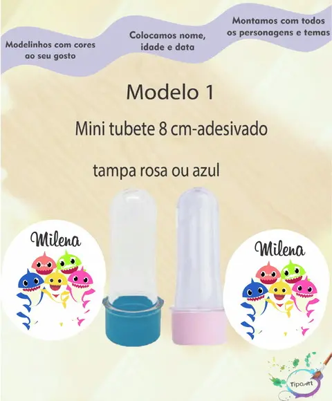 Mini Tubete 8 cm -baby Shark