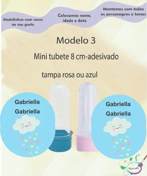 Mini Tubete 8 cm -chuva de Amor