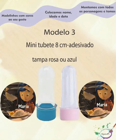 Mini Tubete 8 cm -caroline e o Mundo Secreto