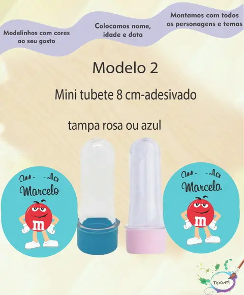 Mini Tubete 8 cm -m&m