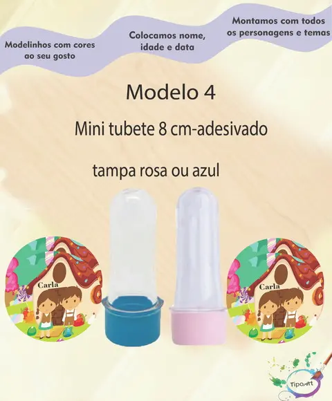 Mini Tubete 8 cm -joão e Maria