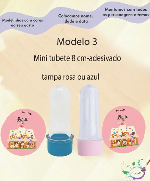 Mini Tubete 8 cm -joão e Maria