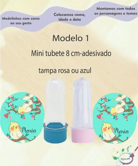 Mini Tubete 8 cm -passarinho