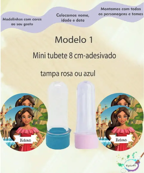 Mini Tubete 8 cm -elena de Avalor