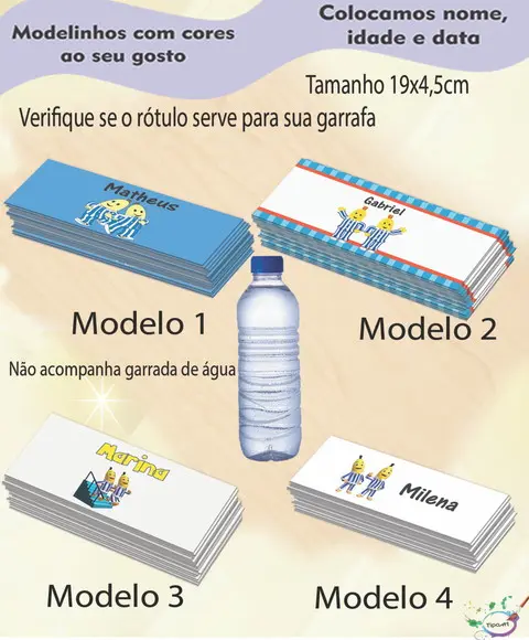 Rótulo Água Mineral-bananas de Pijama