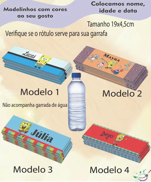 Rótulo Água Mineral-bob Esponja