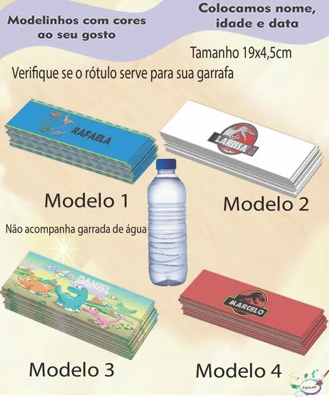 Rótulo Água Mineral-dinossauros