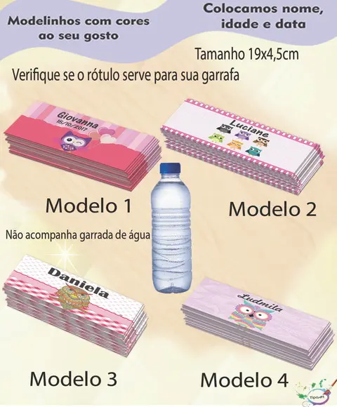Rótulo Água Mineral-coruja