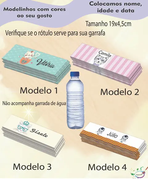 Rótulo Água Mineral-gatinho