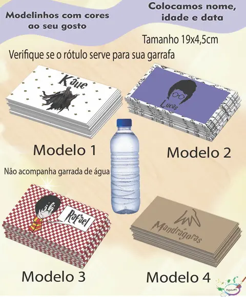 Rótulo Água Mineral-harry Potter-modelo 2