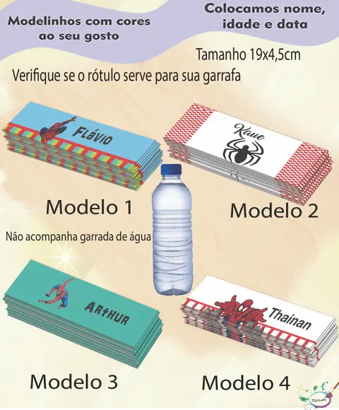 Rótulo Água Mineral-homem Aranha