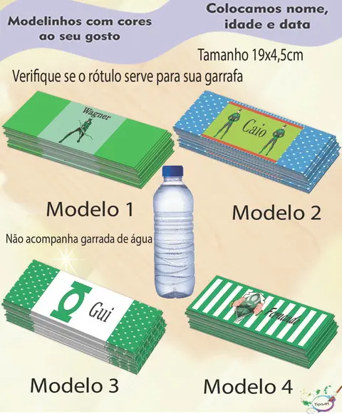 Rótulo Água Mineral-lanterna Verde