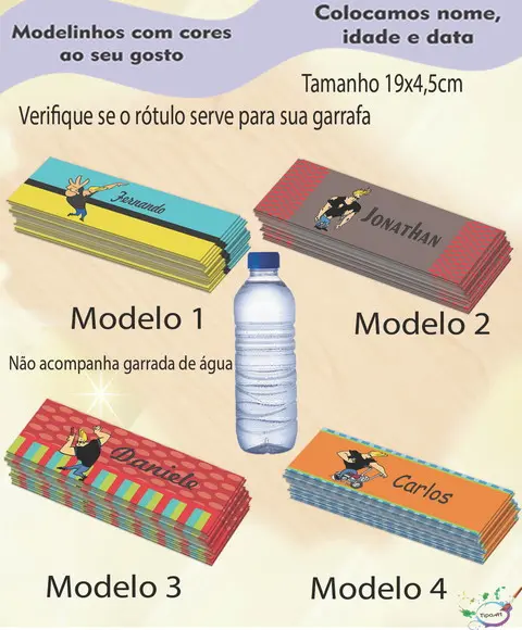 Rótulo Água Mineral-johnny Bravo
