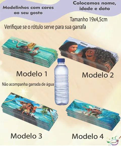 Rótulo Água Mineral-moana e Mauí