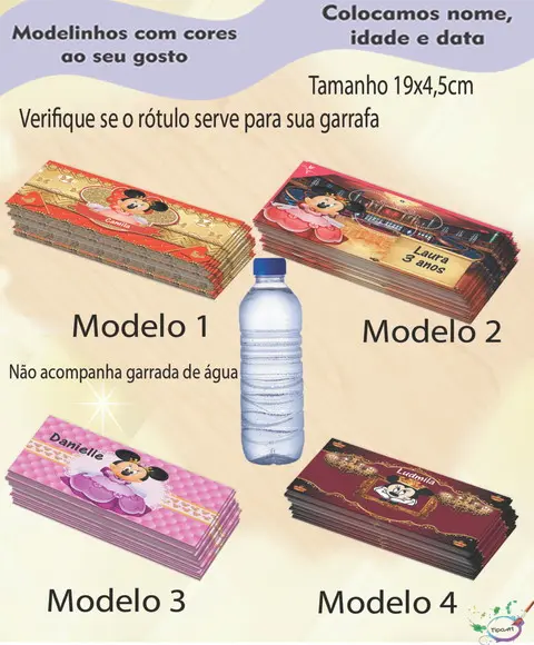 Rótulo Água Mineral-minnie Realeza