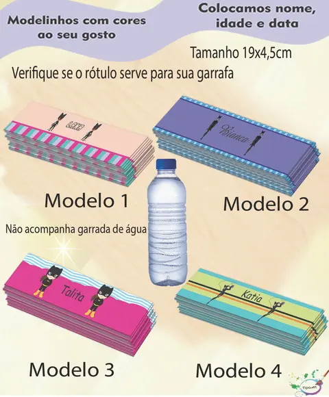 Rótulo Água Mineral-mulher Gato