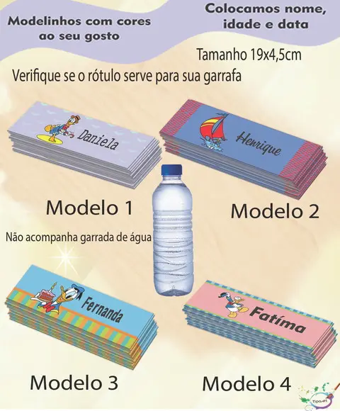 Rótulo Água Mineral-pato Donald