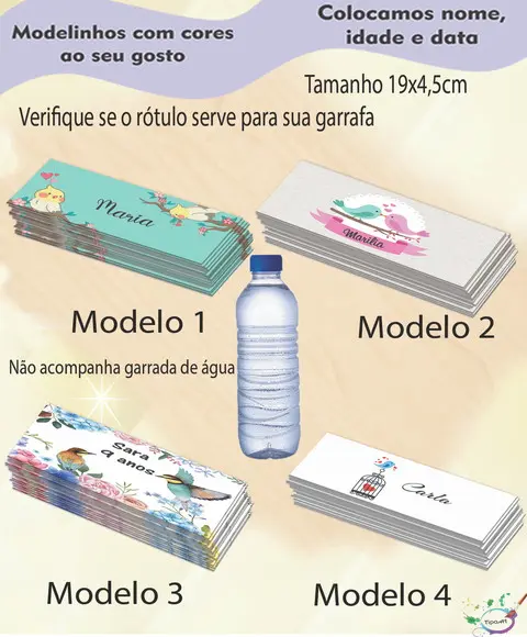 Rótulo Água Mineral-pássaros