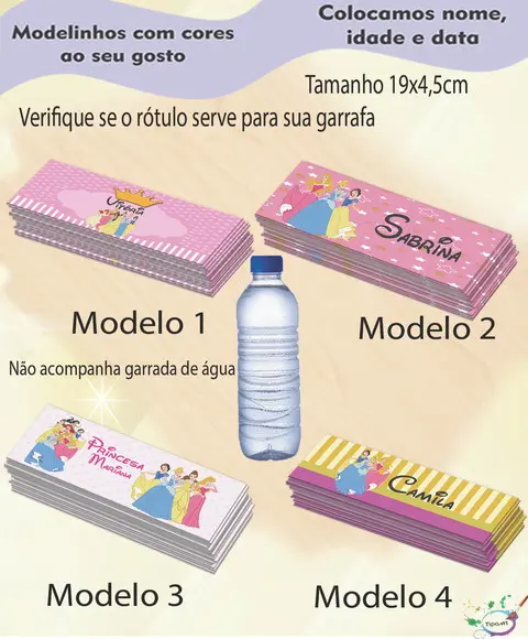 Rótulo Água Mineral-princesas