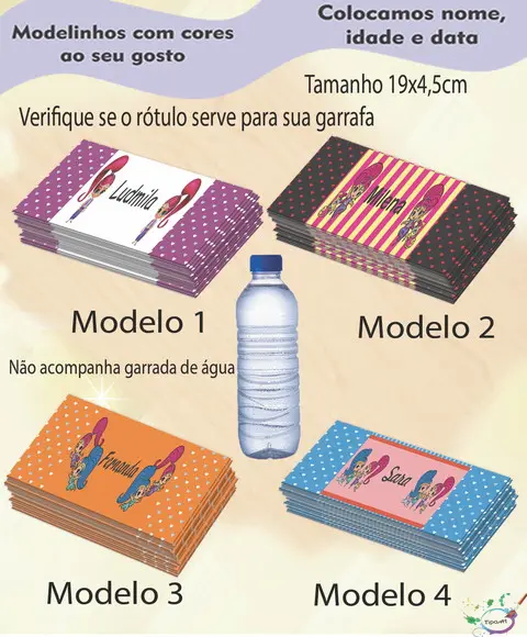 Rótulo Água Mineral-shimmer Shine