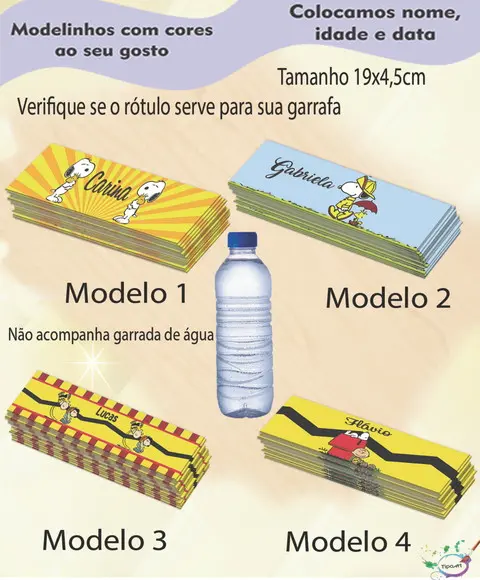 Rótulo Água Mineral-snoopy