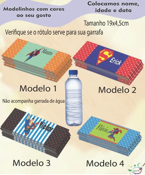 Rótulo Água Mineral-super Homem