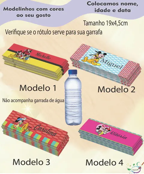 Rótulo Água Mineral-turma do Mickey