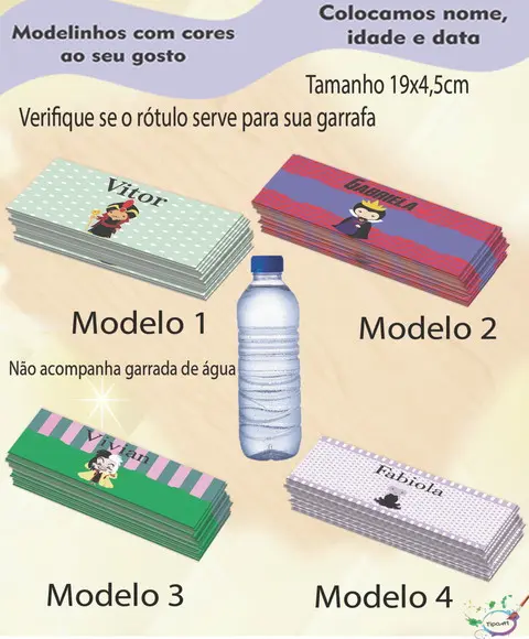 Rótulo Água Mineral-vilões