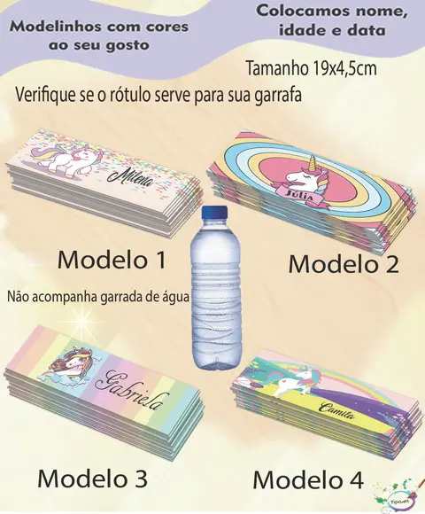 Rótulo Água Mineral-unicórnio