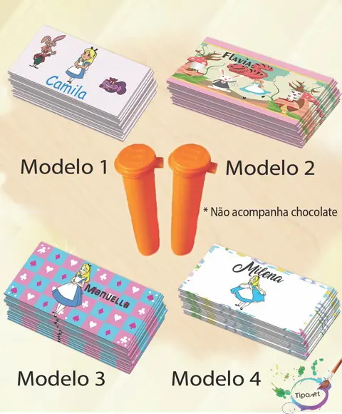 Rotulo Chocolate(confete)-alice