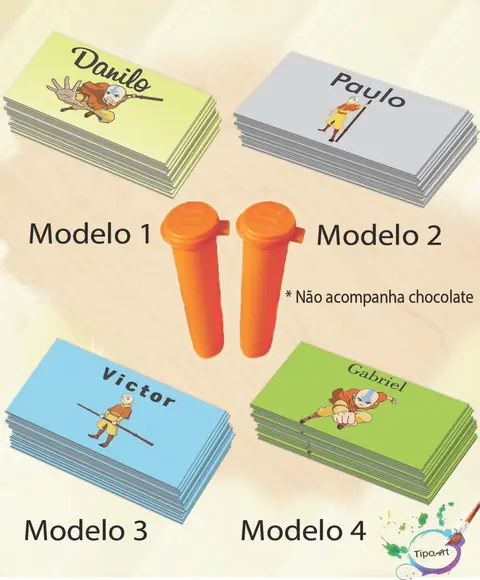 Rotulo Chocolate(confete)-avatar Aang