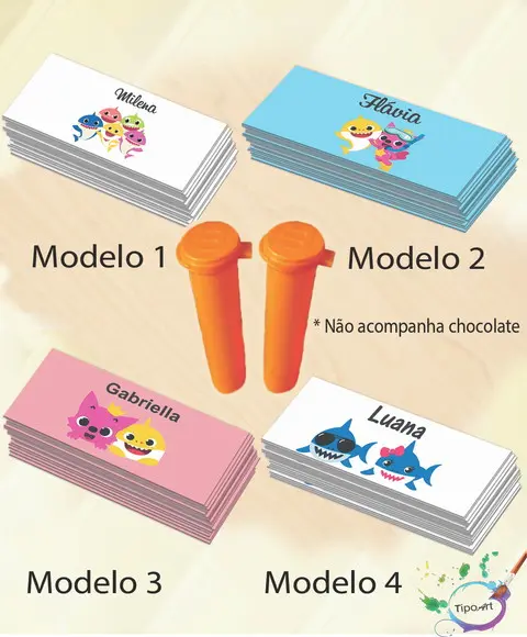 Rotulo Chocolate(confete)-baby Shark