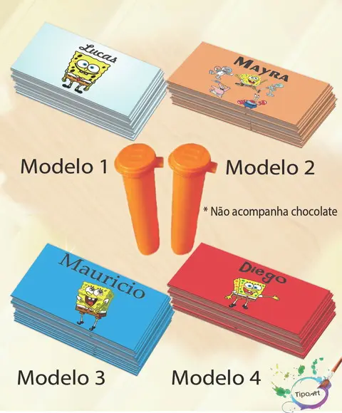 Rotulo Chocolate(confete)-bob Esponja