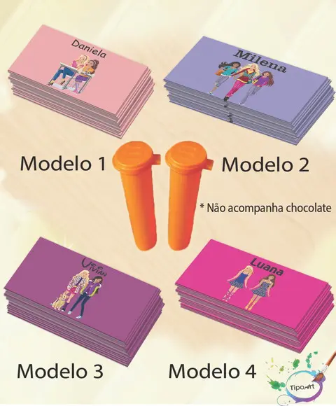 Rotulo Chocolate(confete)-barbie