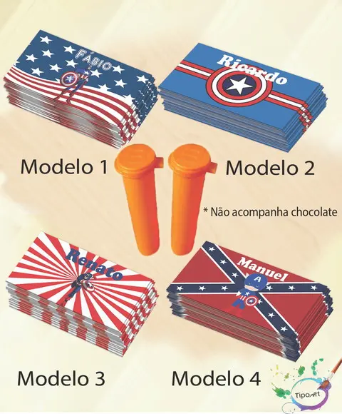 Rotulo Chocolate(confete)-capitão America