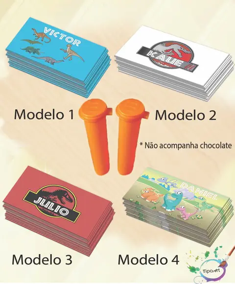Rotulo Chocolate(confete)-dinossauros