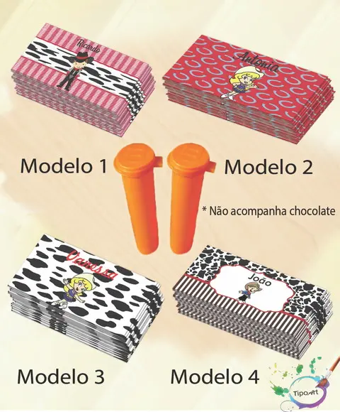 Rotulo Chocolate(confete)-cowboy
