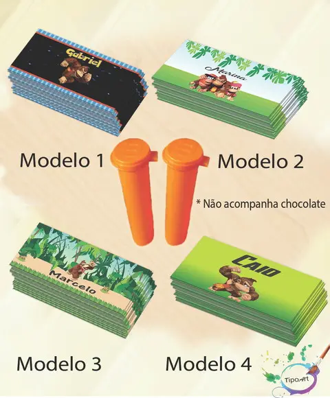 Rotulo Chocolate(confete)-donkey Kong