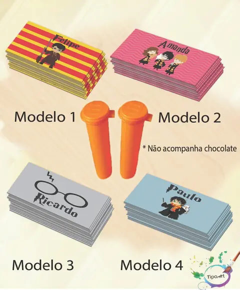 Rotulo Chocolate(confete)-harry Potter-modelo 1