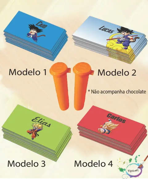 Rotulo Chocolate(confete)-goku