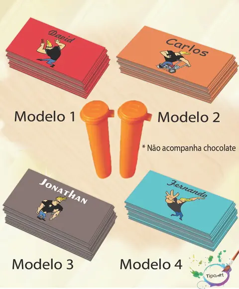 Rotulo Chocolate(confete)-johnny Bravo