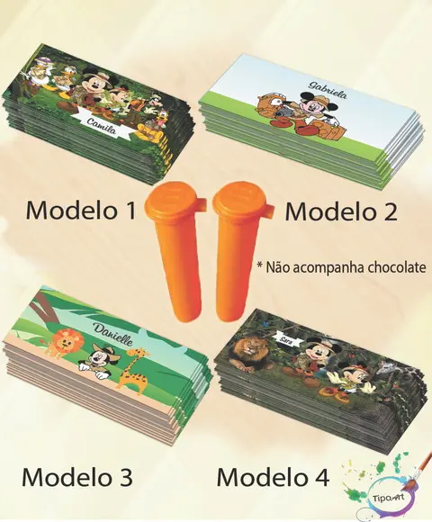 Rotulo Chocolate(confete)-mickey Safari