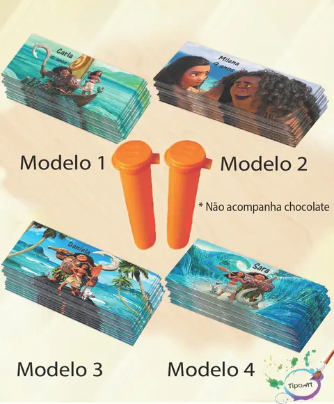 Rotulo Chocolate(confete)-moana e Mauí